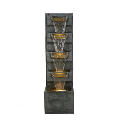 Outdoor Garden Fountain 39.4in Grey
