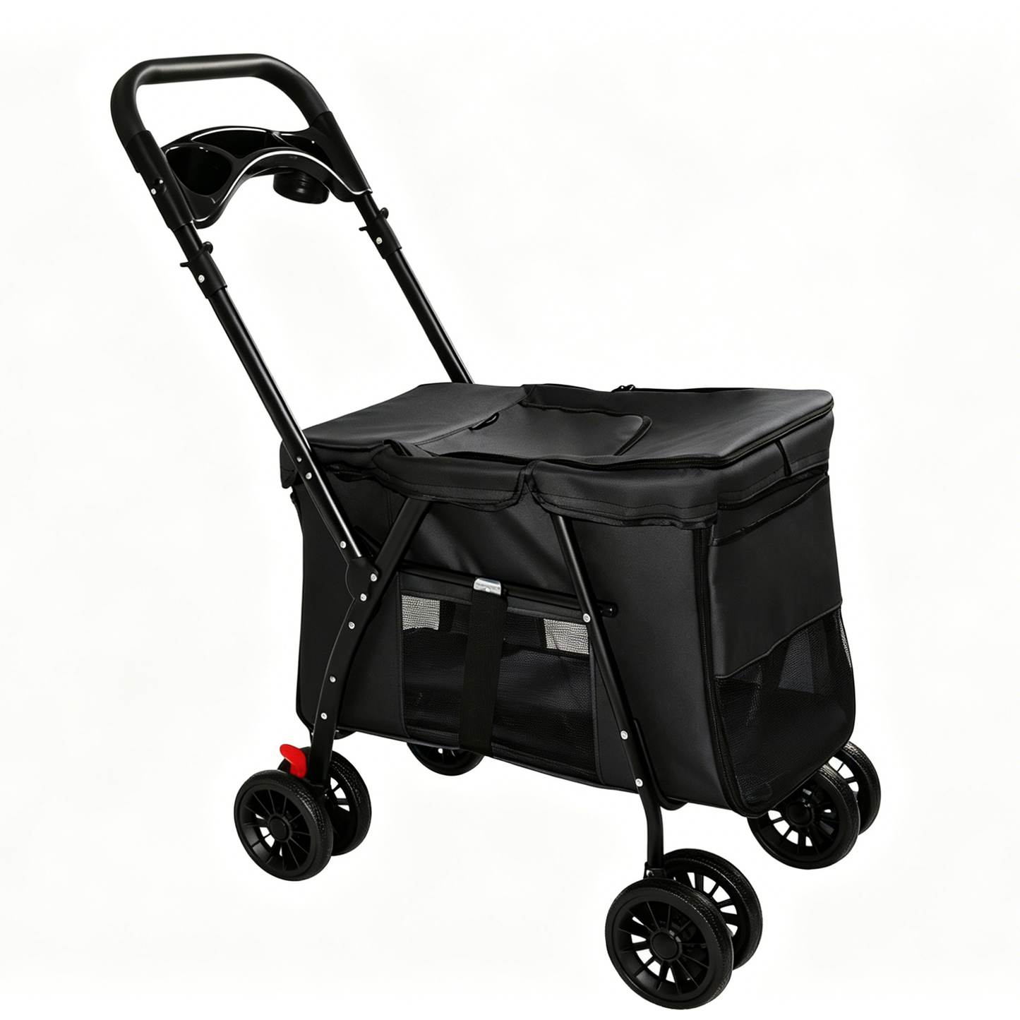 Foldable Pet Stroller Black 4-Wheel