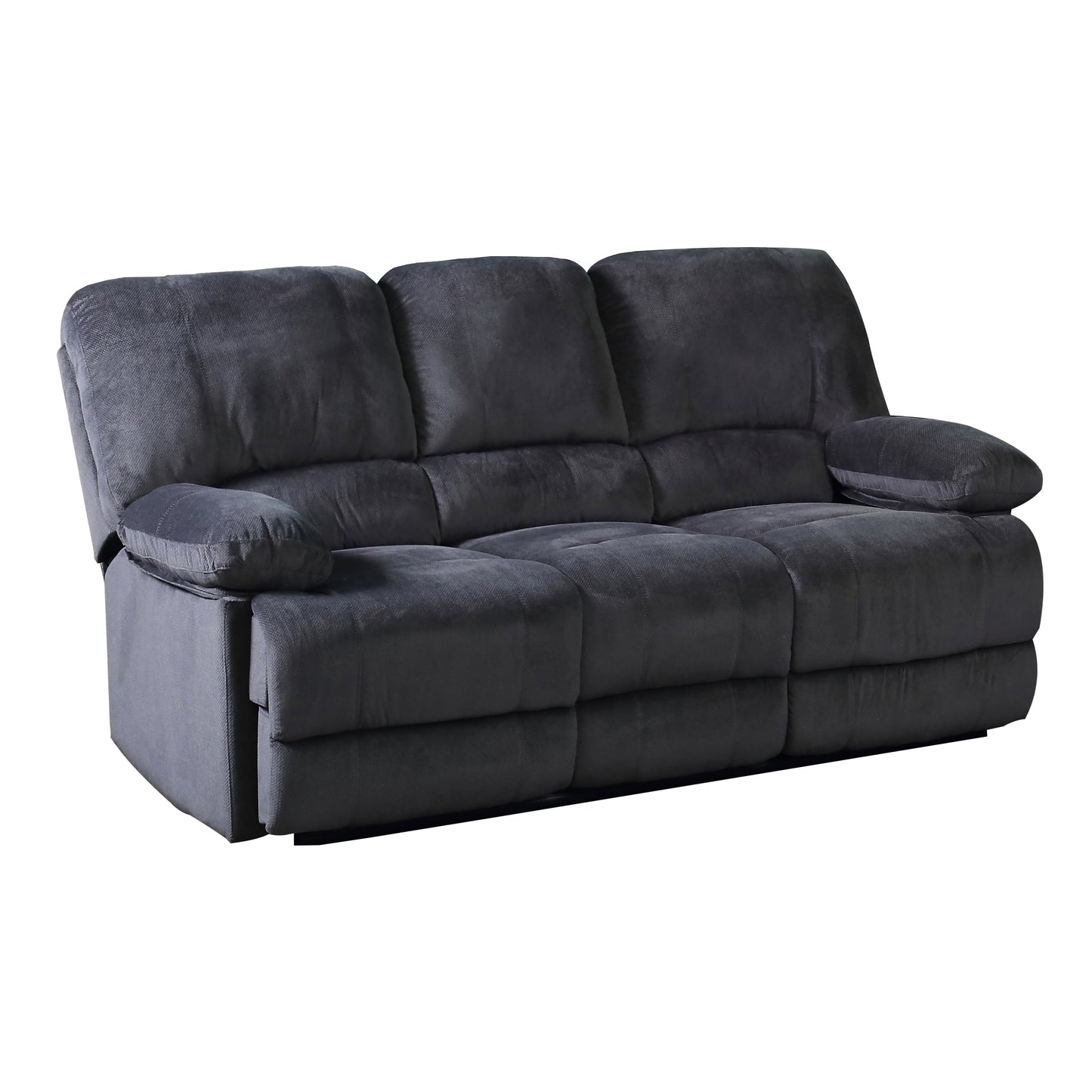 3-Seater Dual Reclining Massage Sofa, Soft Easy-Clean Polyester Fabric Plush 3 Seat Recliner Couch for Living Room