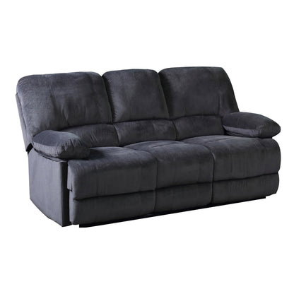 3-Seater Dual Reclining Massage Sofa, Soft Easy-Clean Polyester Fabric Plush 3 Seat Recliner Couch for Living Room
