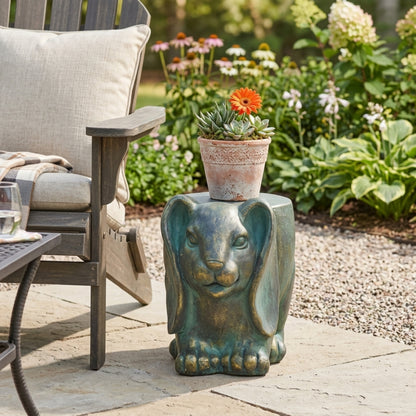 Garden Stool 13in No-Assembly Gold-Patina