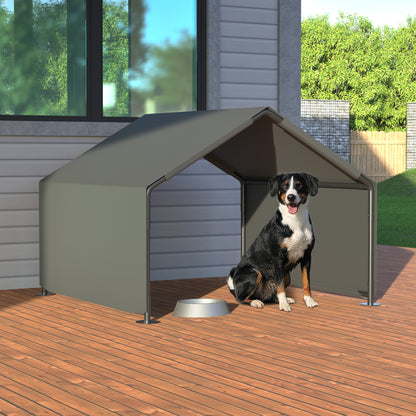 Outdoor Dog Shelter Gray Portable