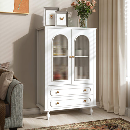 Ribbed Glass Display Cabinet