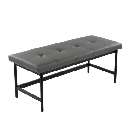 Faux Leather Metal Bench