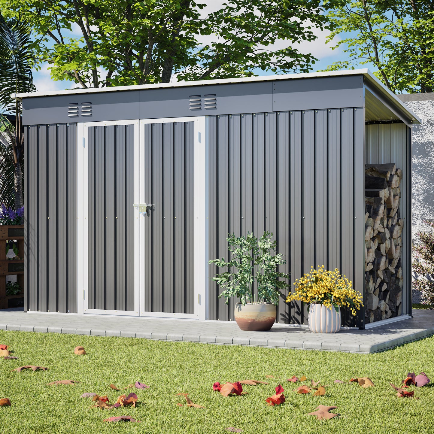 Outdoor Storage Shed 10x4ft Lockable