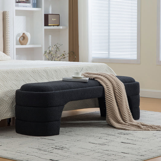 Chenille Ottoman Bench