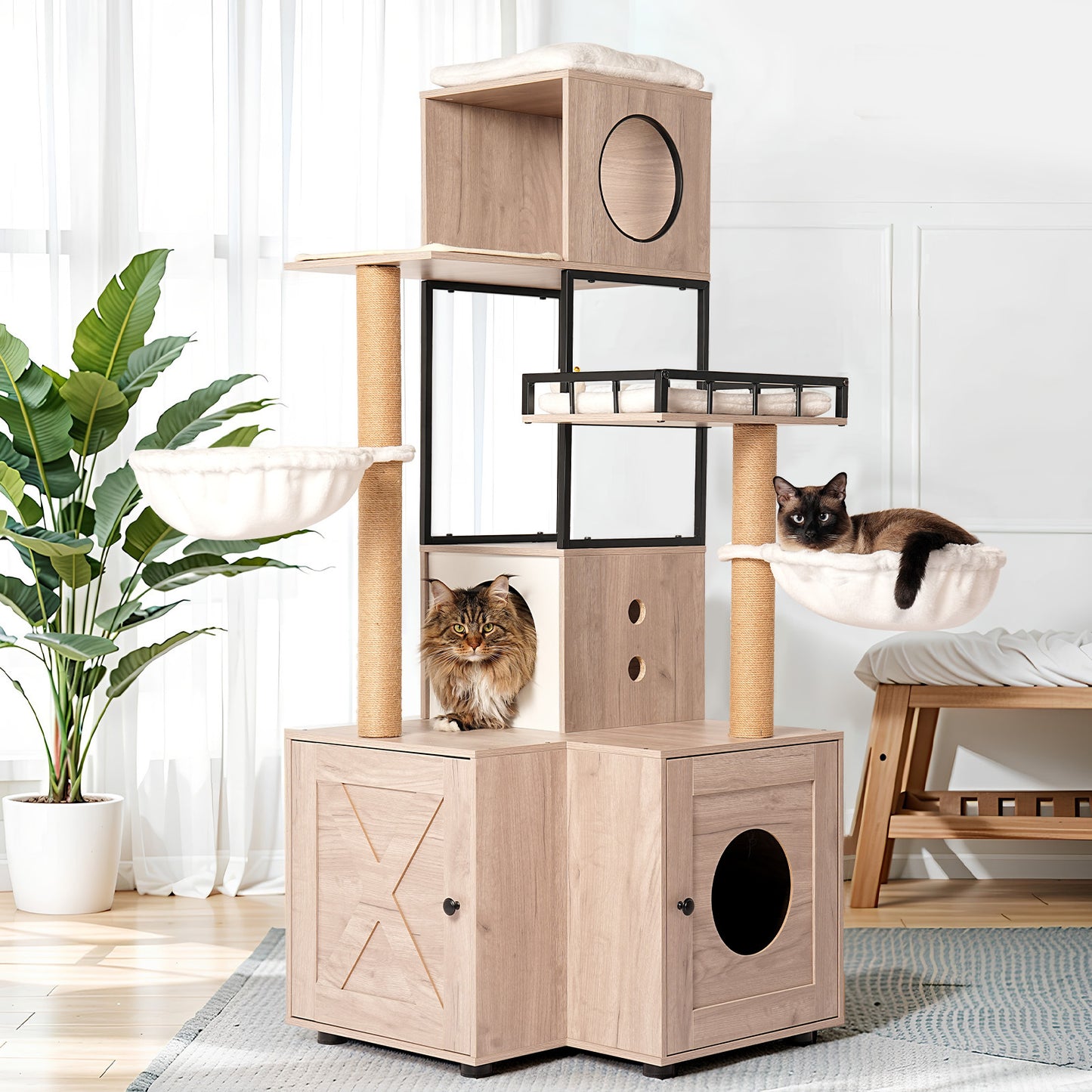 Cat Tree Litter Enclosure 63in