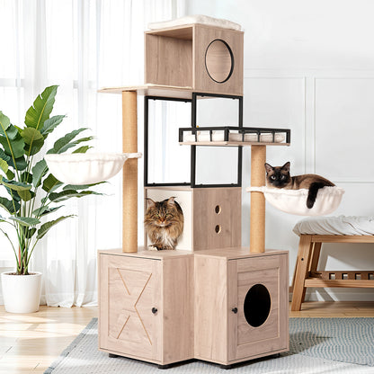 Cat Tree Litter Enclosure 63in