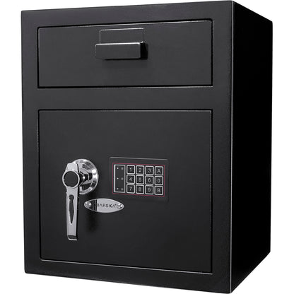 Digital Keypad Depository Safe Steel Construction Black 1.1 Cu Ft