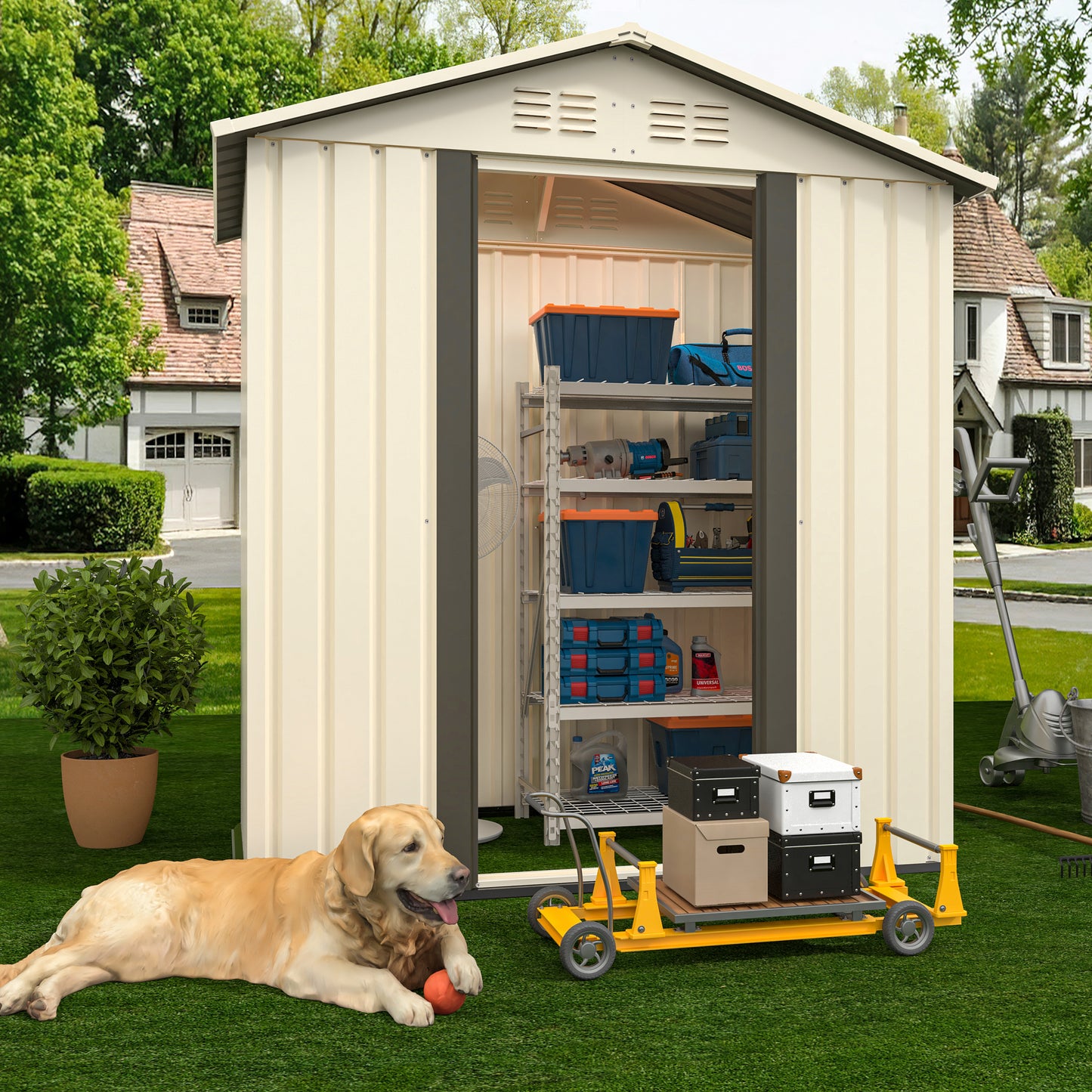 Outdoor Storage Shed 5FT-X-3FT White