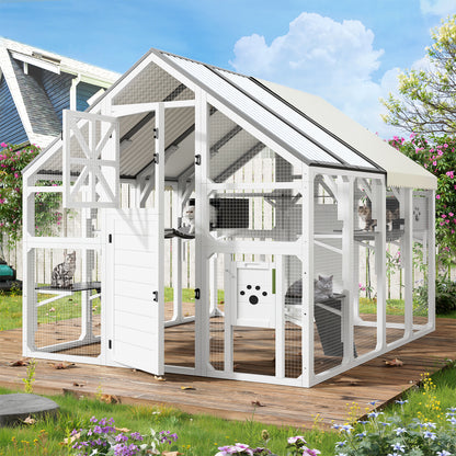 Outdoor Cat Enclosure Extra-Large White