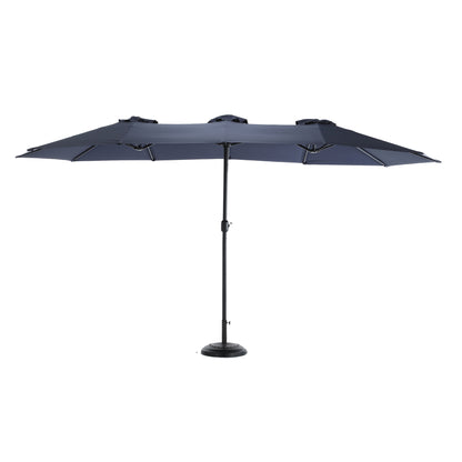 Double-Sided Patio Umbrella 14.8Ft Navy-Blue