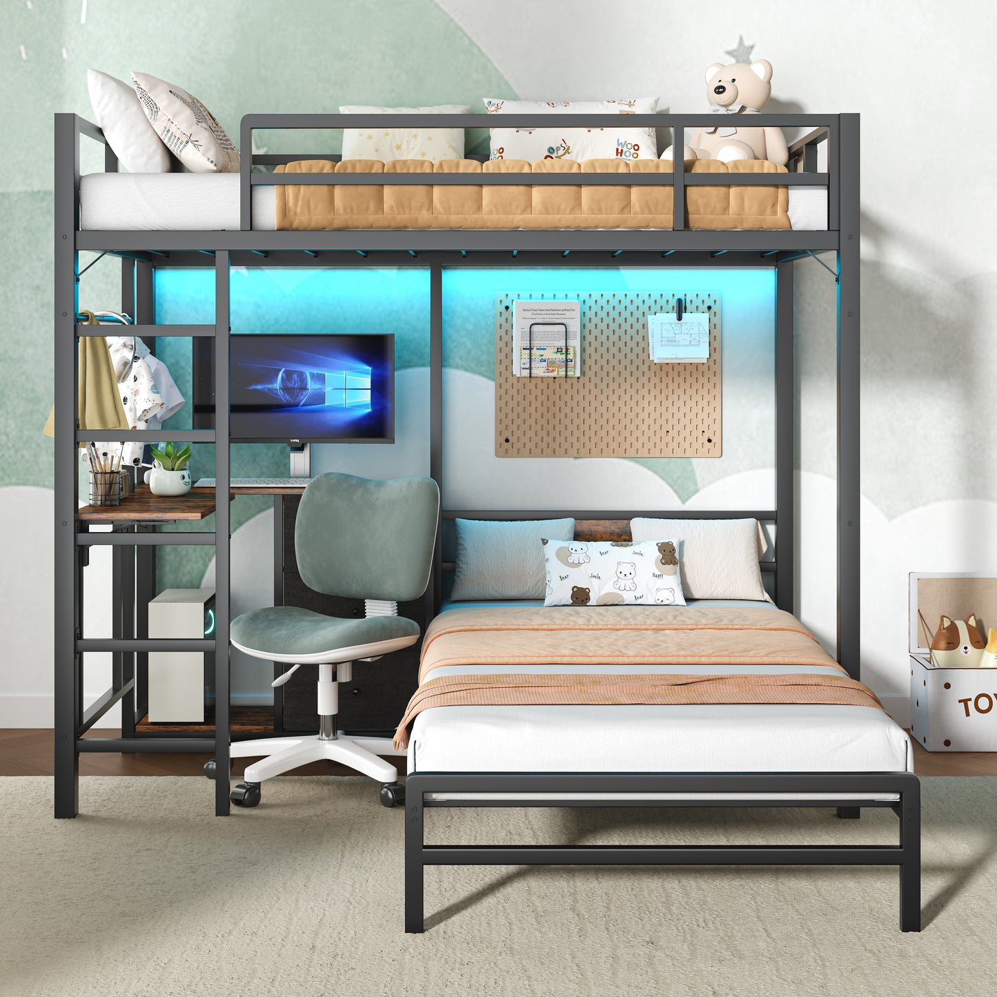 Bunk Bed with Folding Table