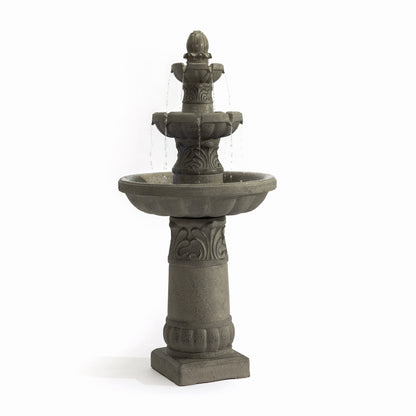 Outdoor Garden Fountain 52in Gray