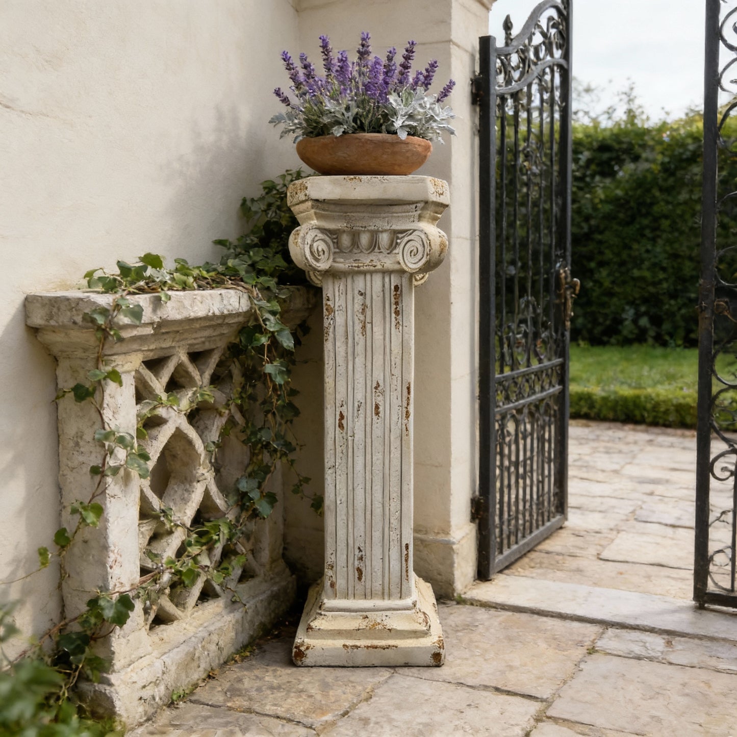 Roman Column Pedestal 38.18in Magnesium-Oxide