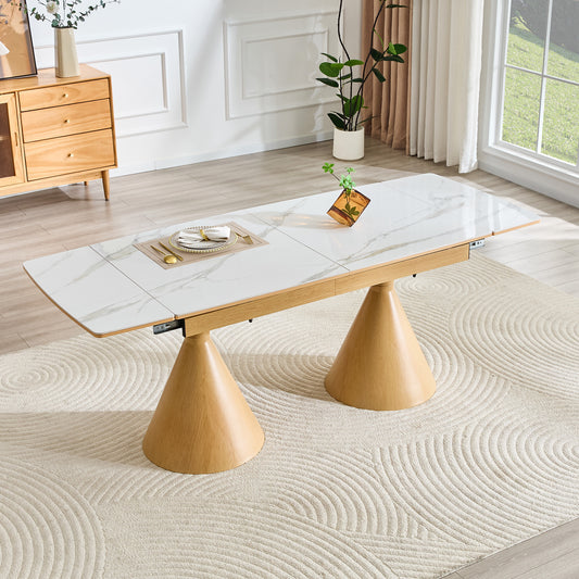 Extendable Stone-Top Dining Table