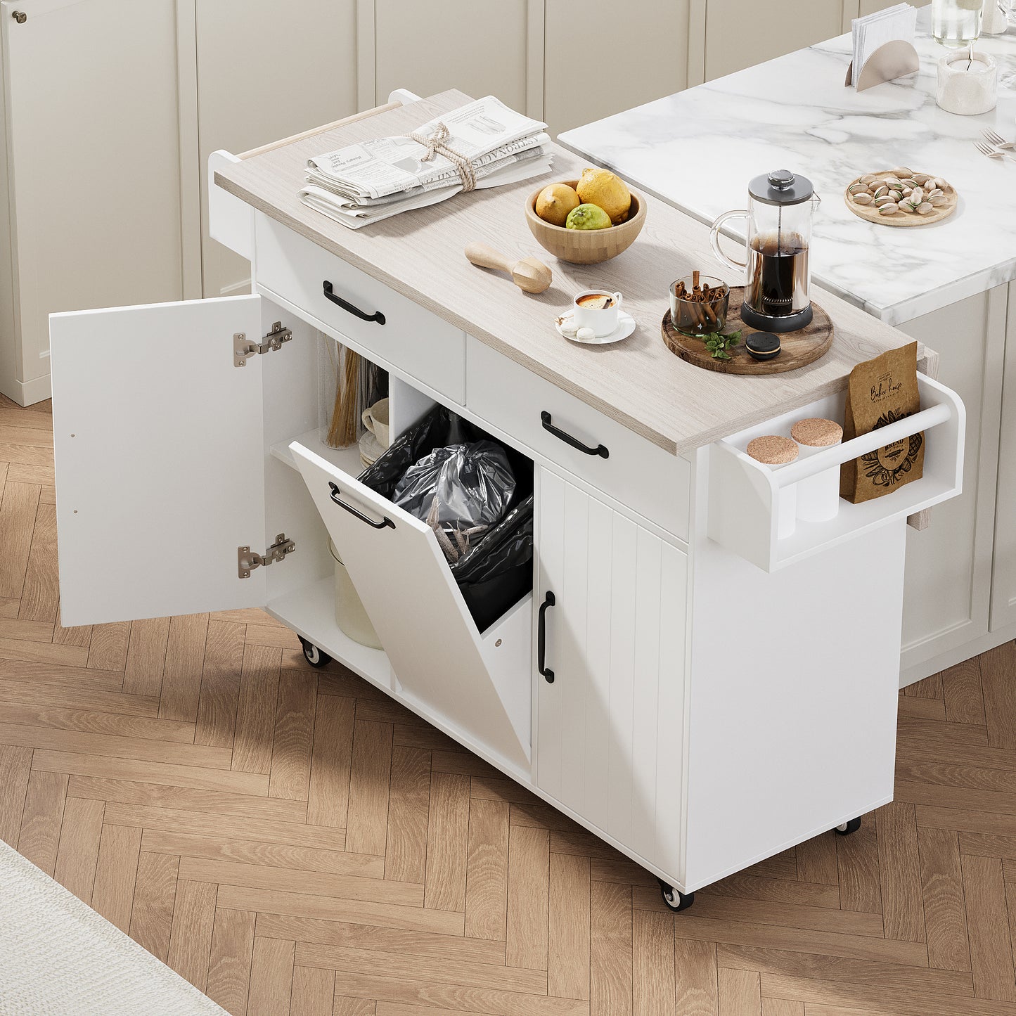 Trash Can Kitchen Island